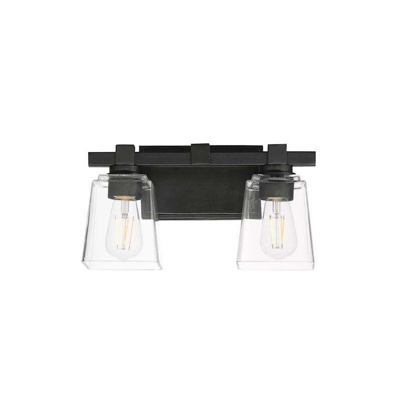 Maxim Lighting Cubos 2 Light Wall Sconce, Black/Clear