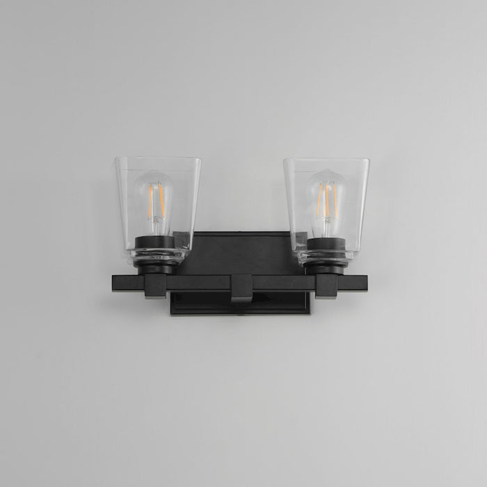 Maxim Lighting Cubos 2 Light Wall Sconce, Black/Clear