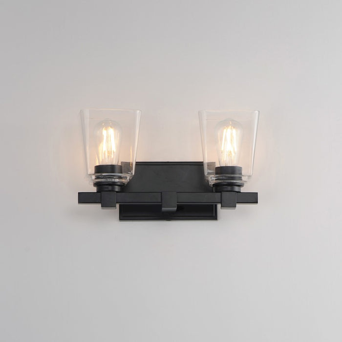 Maxim Lighting Cubos 2 Light Wall Sconce, Black/Clear