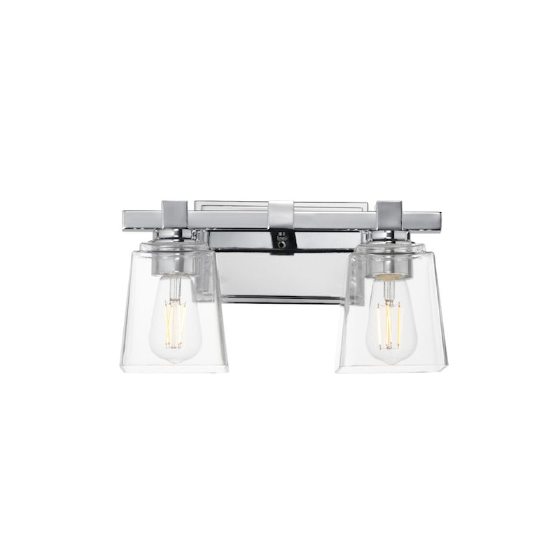 Maxim Lighting Cubos 2 Light Wall Sconce, Polished Chrome/Clear