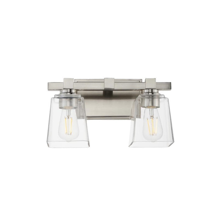 Maxim Lighting Cubos 2 Light Bath Vanity, Satin Nickel/Clear - 21382CLSN
