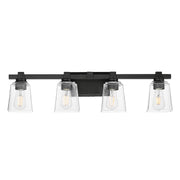 Maxim Lighting Cubos 4 Light Bath Vanity, Black/Clear