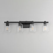 Maxim Lighting Cubos 4 Light Bath Vanity, Black/Clear