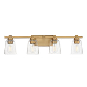 Maxim Lighting Cubos 4 Light Bath Vanity, Natural Aged Brass/Clear