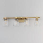 Maxim Lighting Cubos 4 Light Bath Vanity, Natural Aged Brass/Clear