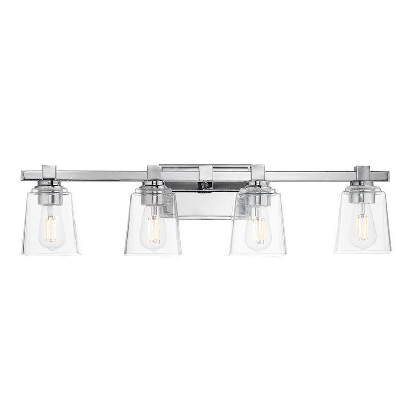 Maxim Lighting Cubos 4 Light Bath Vanity, Polished Chrome/Clear