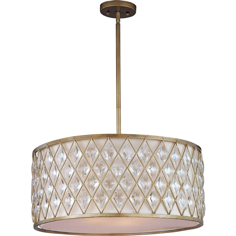 Maxim Lighting Diamond 4-Light Pendant Golden Silver