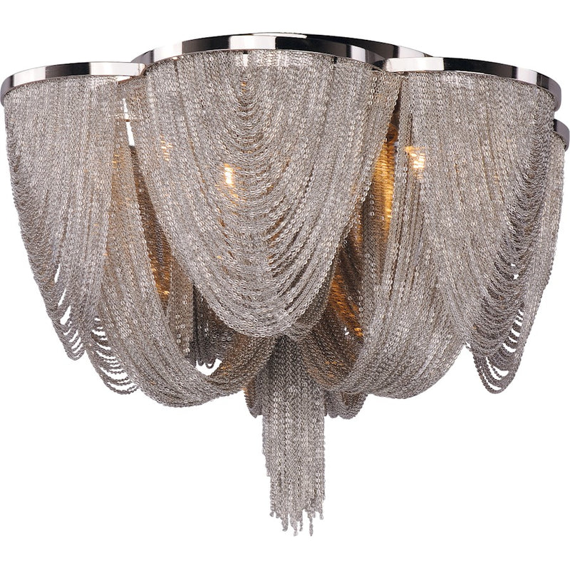 Maxim Chantilly 6-Light Flush Mount Polished Nickel
