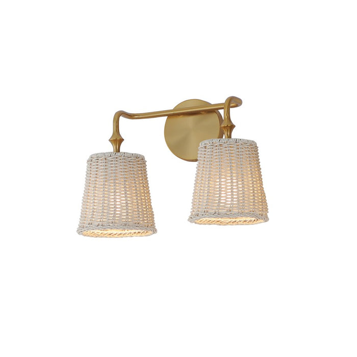 Maxim Lighting Baja 2 Light Bath Vanity, Natural Aged Brass - 21482WWTNAB