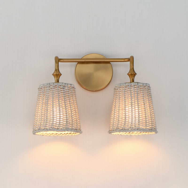 Maxim Lighting Baja 2 Light Bath Vanity, Natural Aged Brass