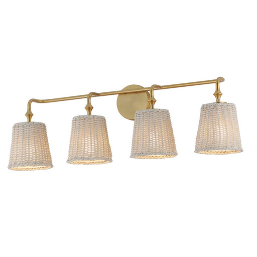 Maxim Lighting Baja 4 Light Bath Vanity, Natural Aged Brass - 21484WWTNAB