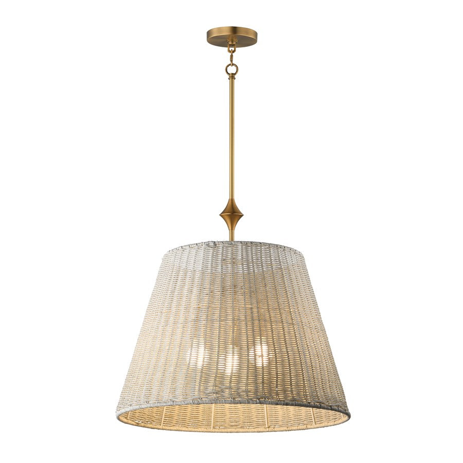 Maxim Lighting Baja 3Lt 23.5" Single Pendant, Natural Aged Brass - 21488WWTNAB