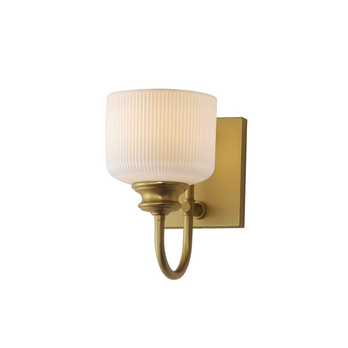 Maxim Lighting Bisque 1 Light Wall Sconce, Natural Aged Brass/White - 21491WTNAB