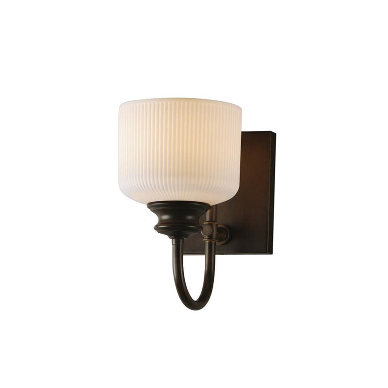 Maxim Lighting Bisque 1 Light Wall Sconce, Oil Rubbed Bronze/White