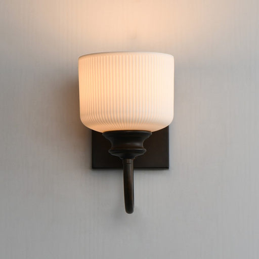 Maxim Lighting Bisque 1 Light Wall Sconce, Oil Rubbed Bronze/White