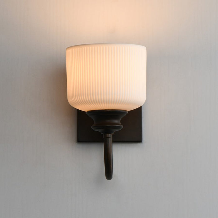 Maxim Lighting Bisque 1 Light Wall Sconce, Oil Rubbed Bronze/White