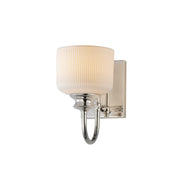 Maxim Lighting Bisque 1 Light Wall Sconce, Polished Nickel/White - 21491WTPN