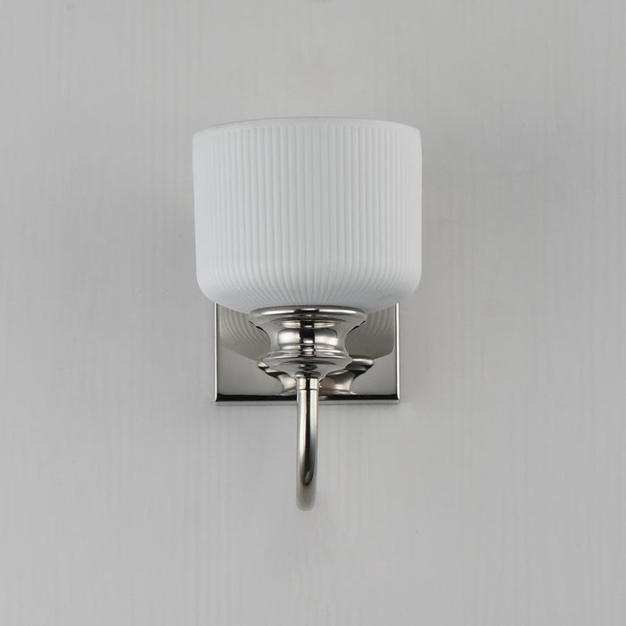 Maxim Lighting Bisque 1 Light Wall Sconce, Polished Nickel/White
