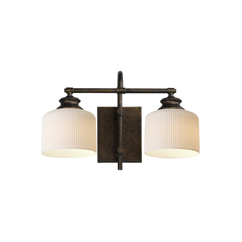 Maxim Lighting Bisque 2 Light Wall Sconce, Oil Rubbed Bronze/White