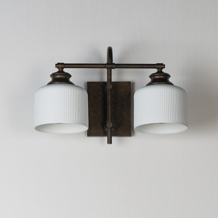 Maxim Lighting Bisque 2 Light Wall Sconce, Oil Rubbed Bronze/White