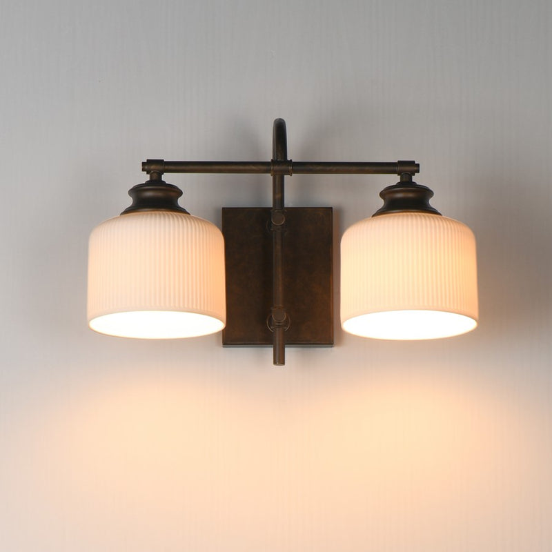 Maxim Lighting Bisque 2 Light Wall Sconce, Oil Rubbed Bronze/White
