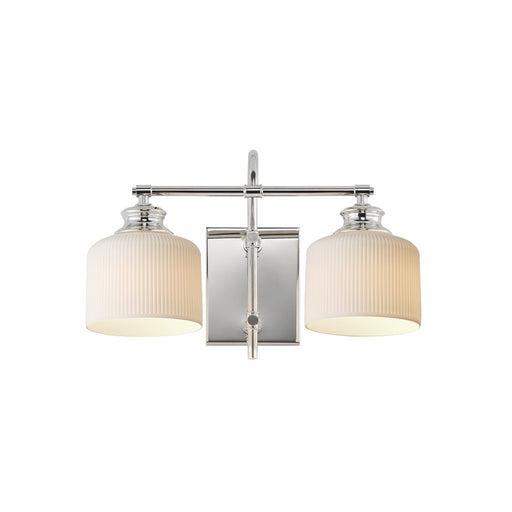 Maxim Lighting Bisque 2 Light Wall Sconce, Polished Nickel/White - 21492WTPN