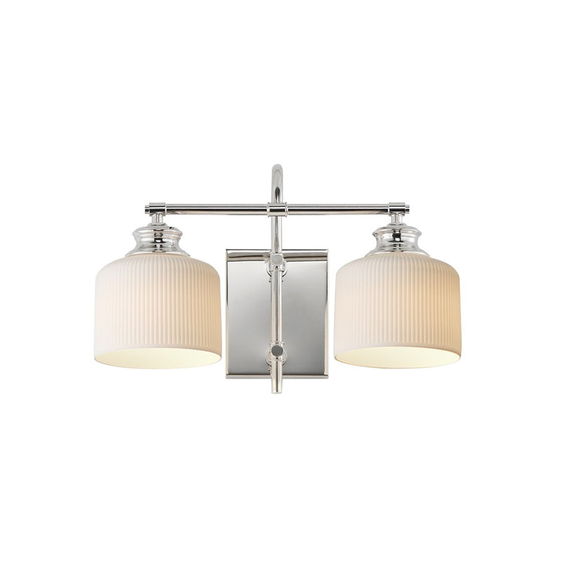 Maxim Lighting Bisque 2 Light Wall Sconce, Polished Nickel/White