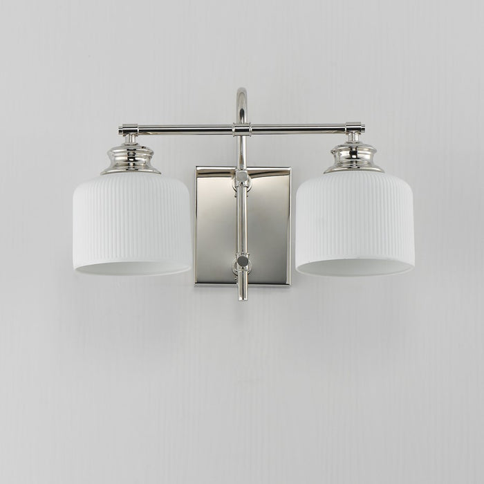 Maxim Lighting Bisque 2 Light Wall Sconce, Polished Nickel/White