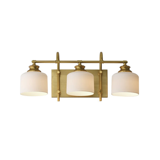 Maxim Lighting Bisque 3 Light Bath Vanity, Natural Aged Brass/White - 21493WTNAB