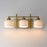 Maxim Lighting Bisque 3 Light Bath Vanity, Natural Aged Brass/White