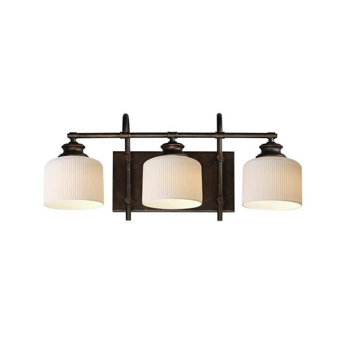Maxim Lighting Bisque 3 Light Bath Vanity, Oil Rubbed Bronze/White - 21493WTOI