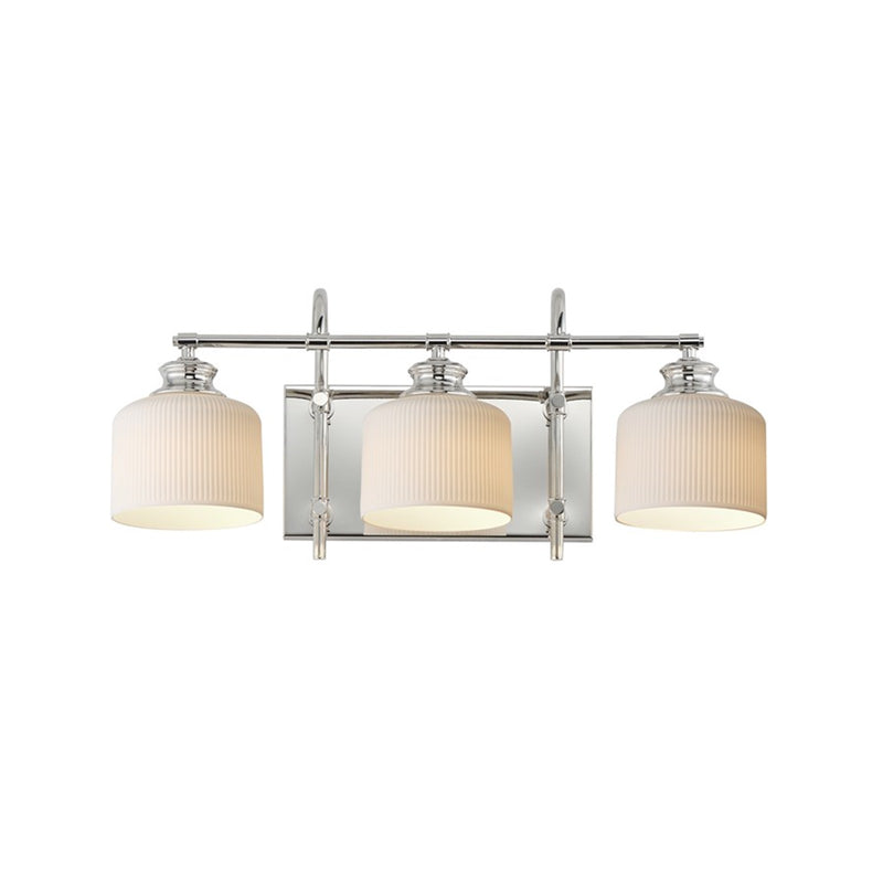Maxim Lighting Bisque 3 Light Bath Vanity, Polished Nickel/White