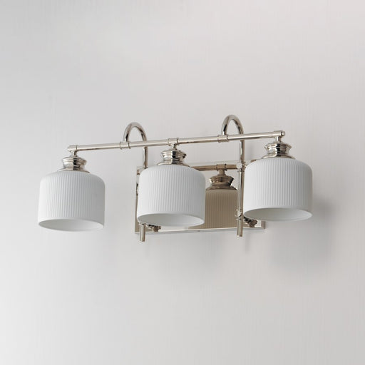Maxim Lighting Bisque 3 Light Bath Vanity, Polished Nickel/White