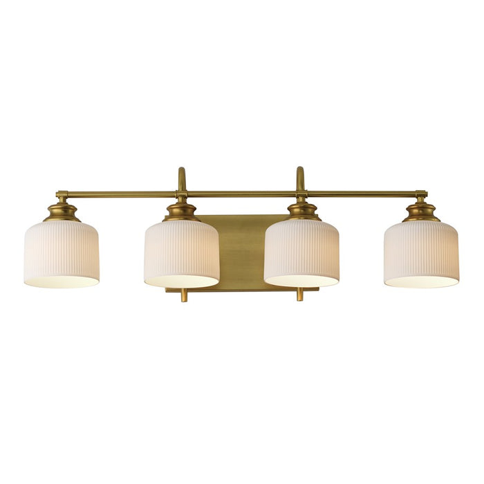 Maxim Lighting Bisque 4 Light Bath Vanity, Natural Aged Brass/White - 21494WTNAB