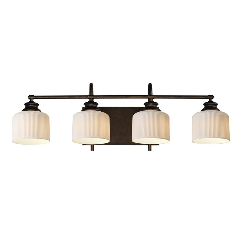 Maxim Lighting Bisque 4 Light Bath Vanity, Oil Rubbed Bronze/White