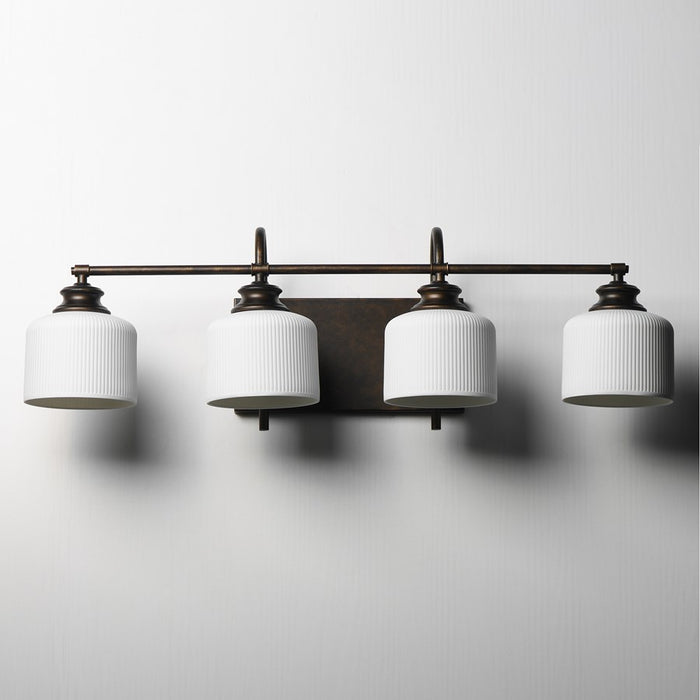 Maxim Lighting Bisque 4 Light Bath Vanity, Oil Rubbed Bronze/White
