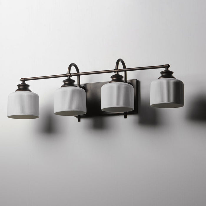 Maxim Lighting Bisque 4 Light Bath Vanity, Oil Rubbed Bronze/White