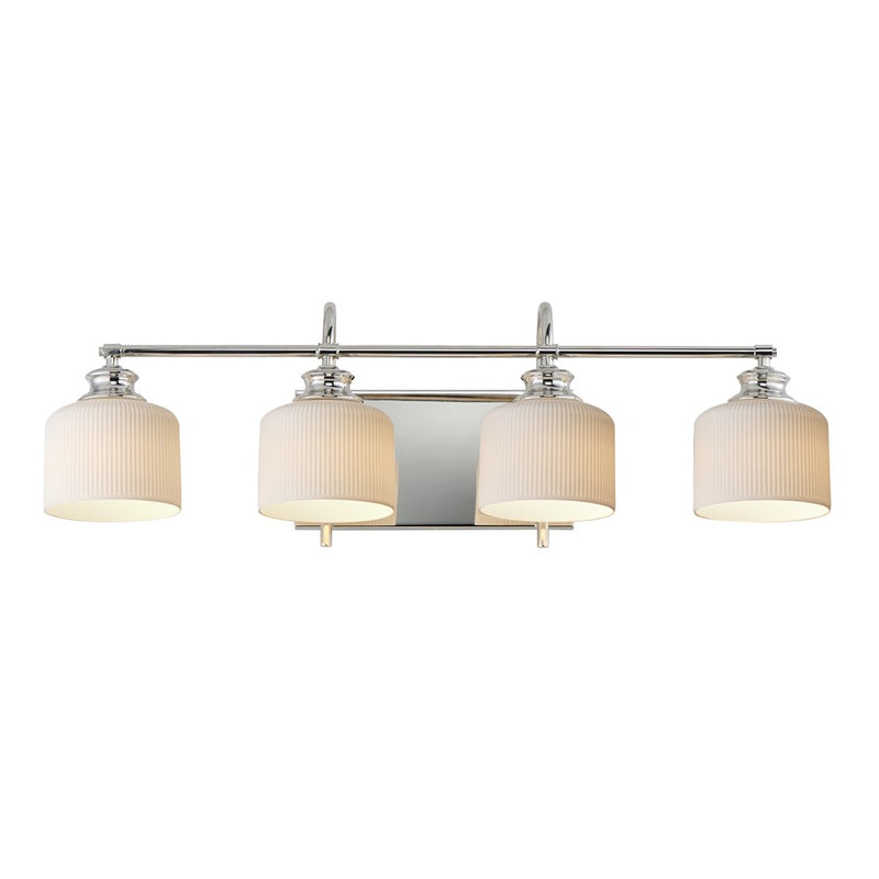 Maxim Lighting Bisque 4 Light Bath Vanity, Polished Nickel/White