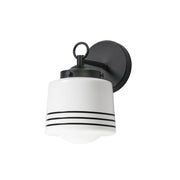 Maxim Lighting Eureka 1 Light Wall Sconce, Black/White - 21531WTBK
