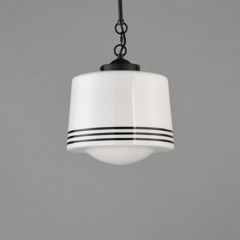 Maxim Lighting Eureka 1 Light 16" Pendant, Black/White