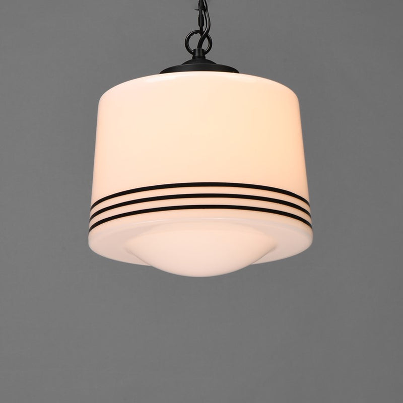 Maxim Lighting Eureka 1 Light 16" Pendant, Black/White