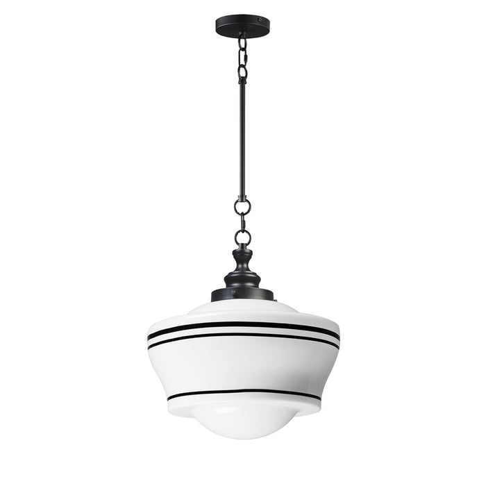 Maxim Lighting Eureka 1 Light 20" Pendant, Black/White - 21533WTBK