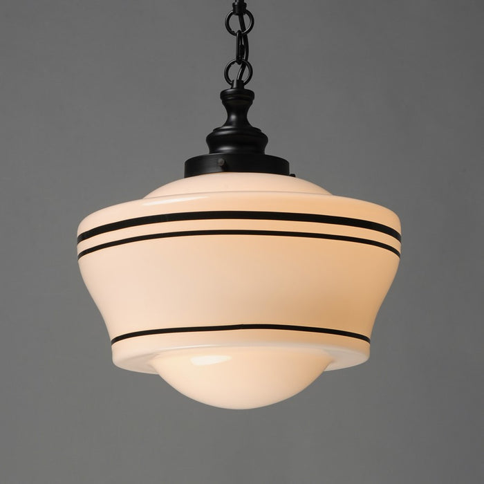 Maxim Lighting Eureka 1 Light 20" Pendant, Black/White