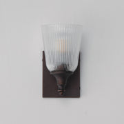 Maxim Lighting Julip 1-Light Bath Vanity | Traditional Dark Bronze and Clear Ribbed Glass | Bathroom & Powder Room | 5.25 x 8.5 in | Model 21541CRDBZ