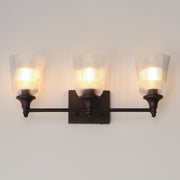 Maxim Lighting Julip 23in 3-Light Bath Vanity | Traditional Dark Bronze and Clear Ribbed Glass | Bathroom & Powder Room | Model 21543CRDBZ
