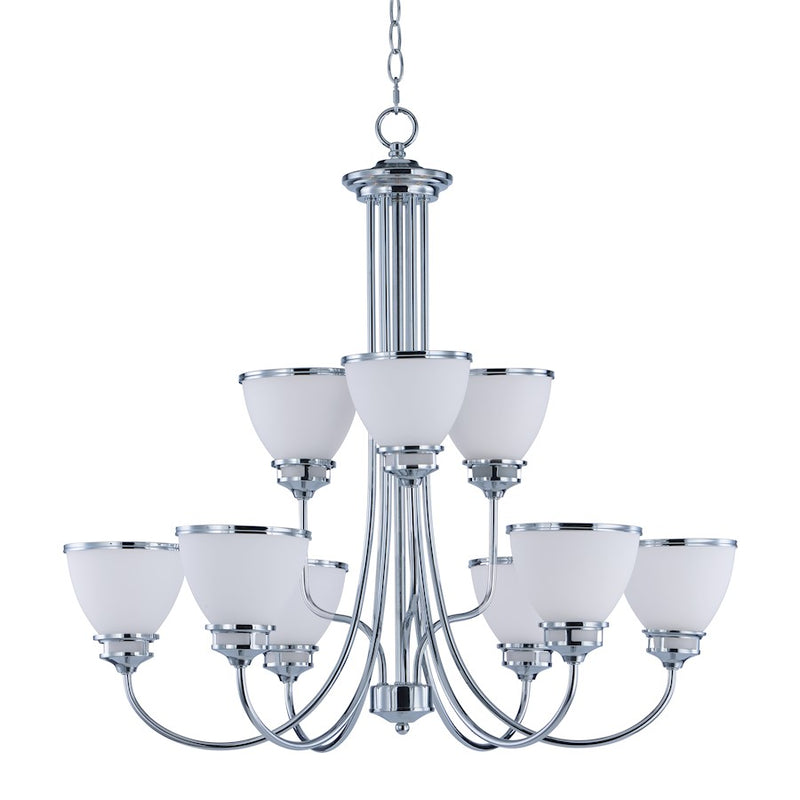 Maxim Lighting 28.5' x 29.5' Novus 9 Light Chandelier, Chrome