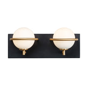 Maxim Lighting Revolve LED 2-Light Bath Vanity, Black/Gold
