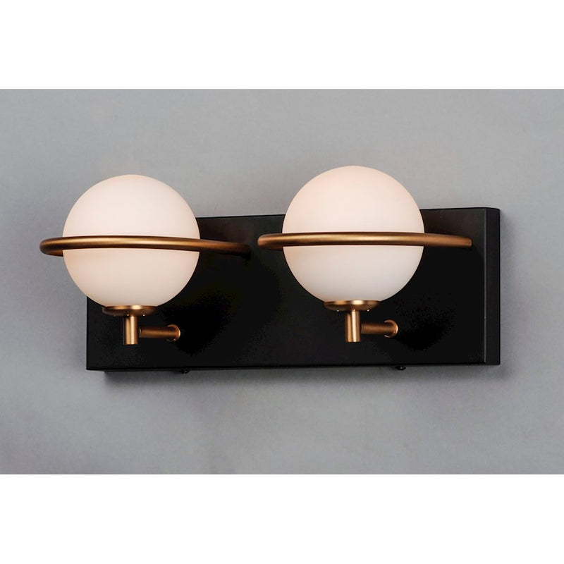Maxim Lighting Revolve LED 2-Light Bath Vanity, Black/Gold