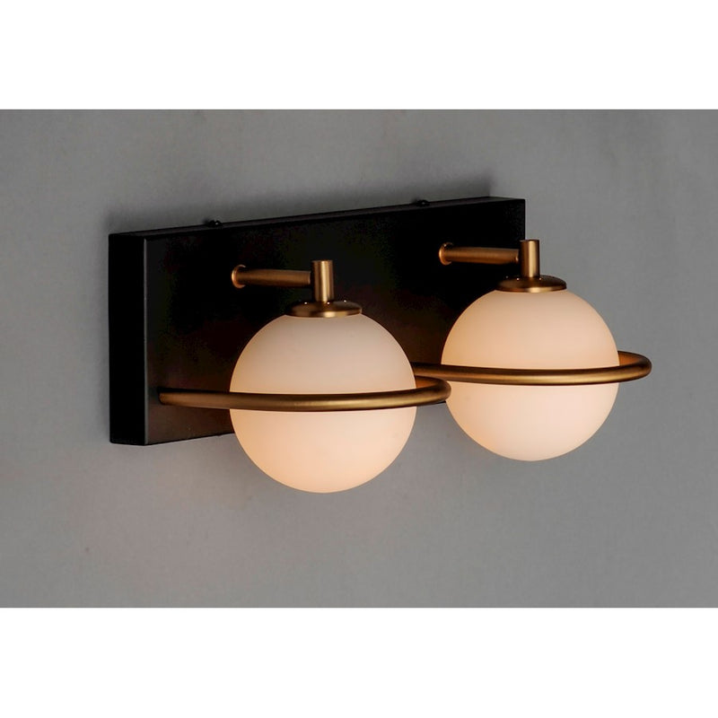 Maxim Lighting Revolve LED 2-Light Bath Vanity, Black/Gold