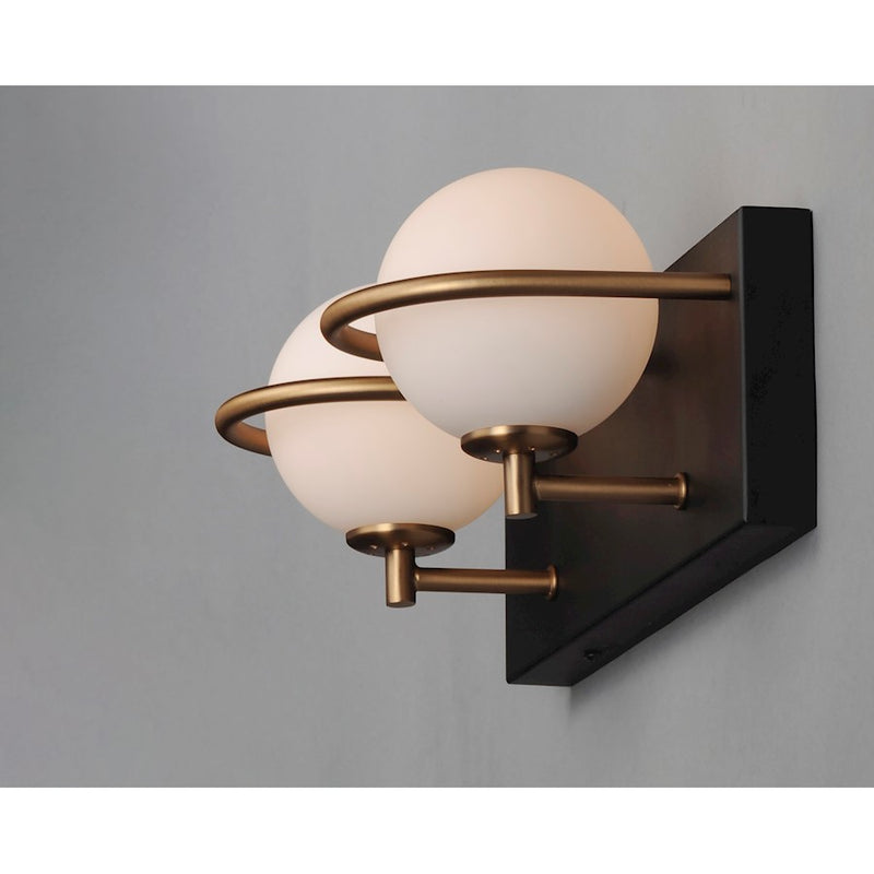 Maxim Lighting Revolve LED 2-Light Bath Vanity, Black/Gold